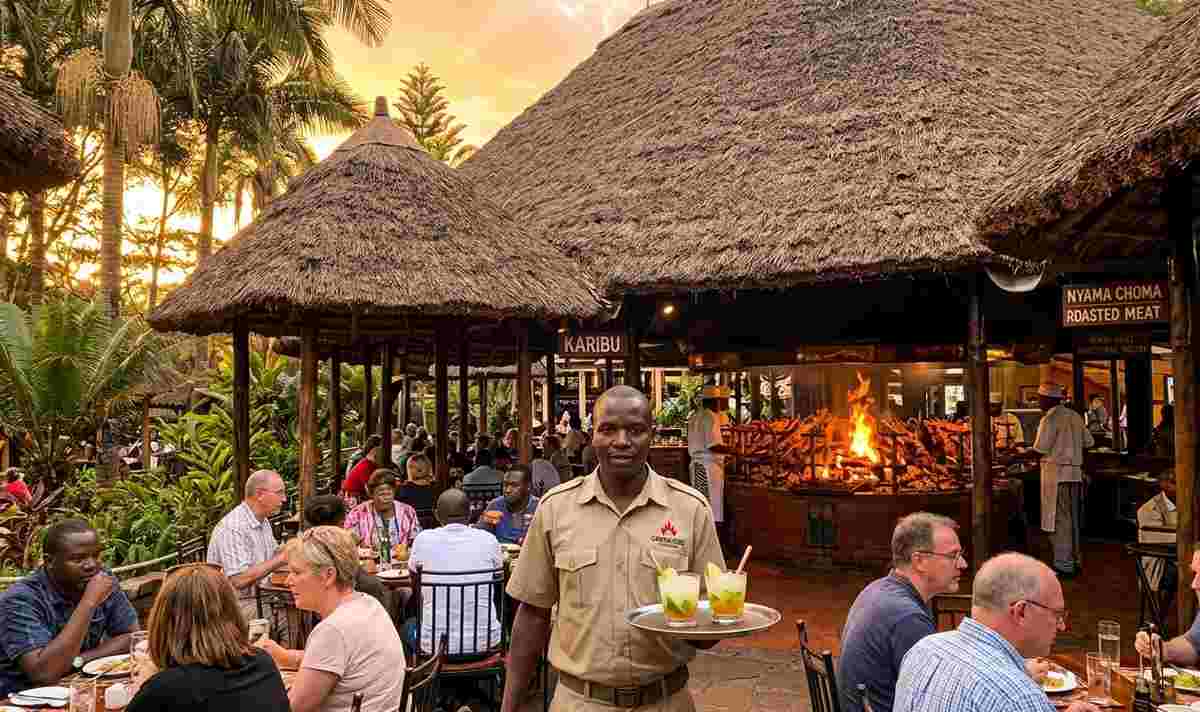 Carnivore Restaurant in Nairobi with outdoor dining and tropical garden setting
